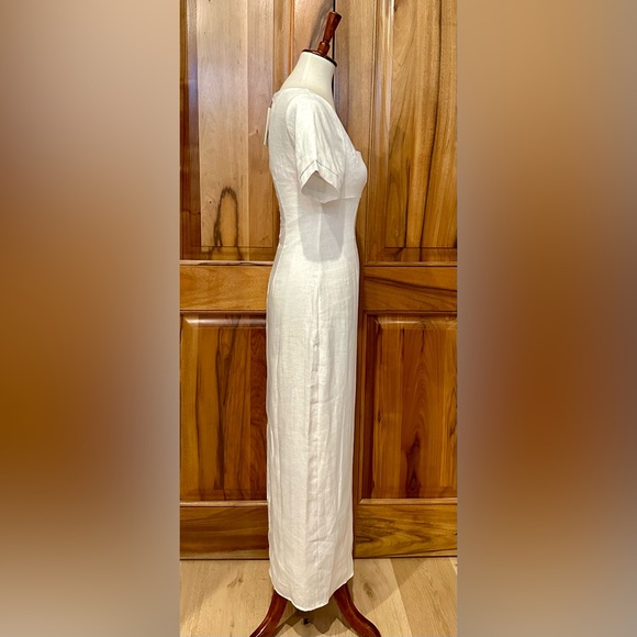 DISSH - Jamie White Linen Midi Dress - 4 - Picture 7 of 14